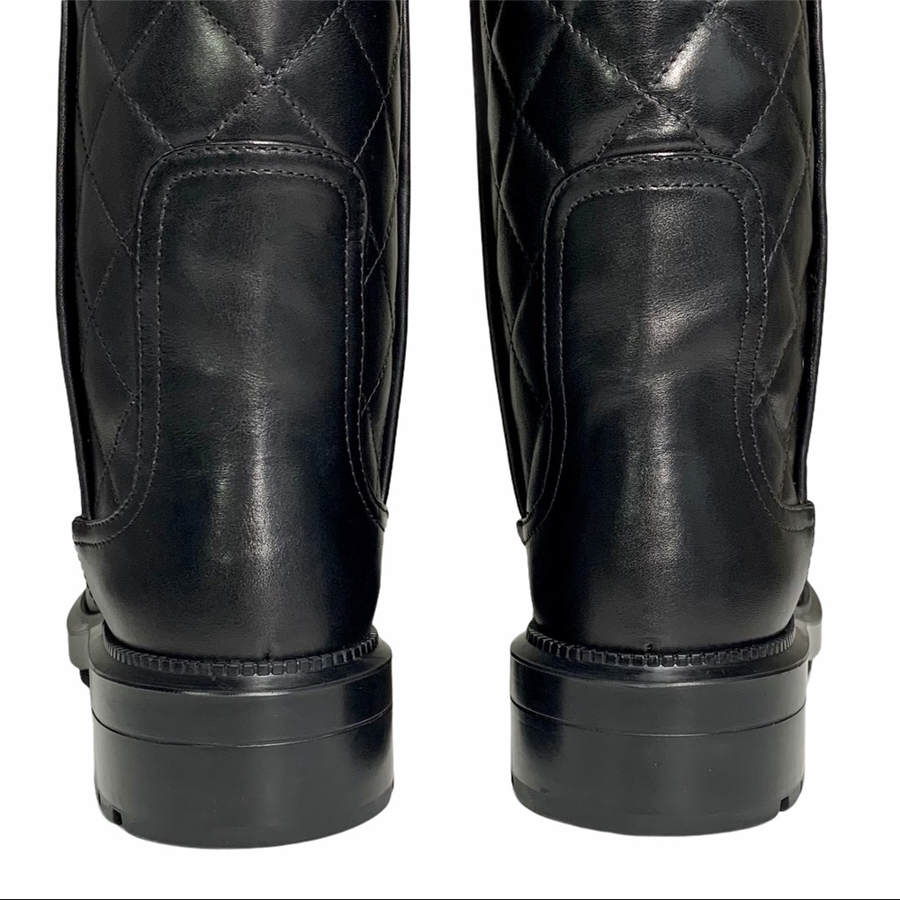 Aquatalia Quilted Leather Motorcycle Boots - Picture 6 of 16